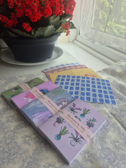 Pocket Notebook - Purple Dress Girl