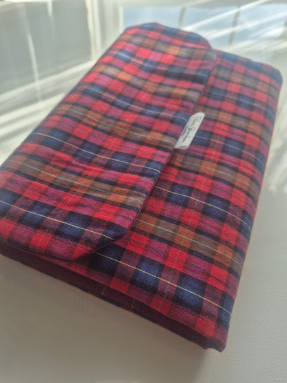 Harback Adjustable Book/Bible Cover - Red Tartan